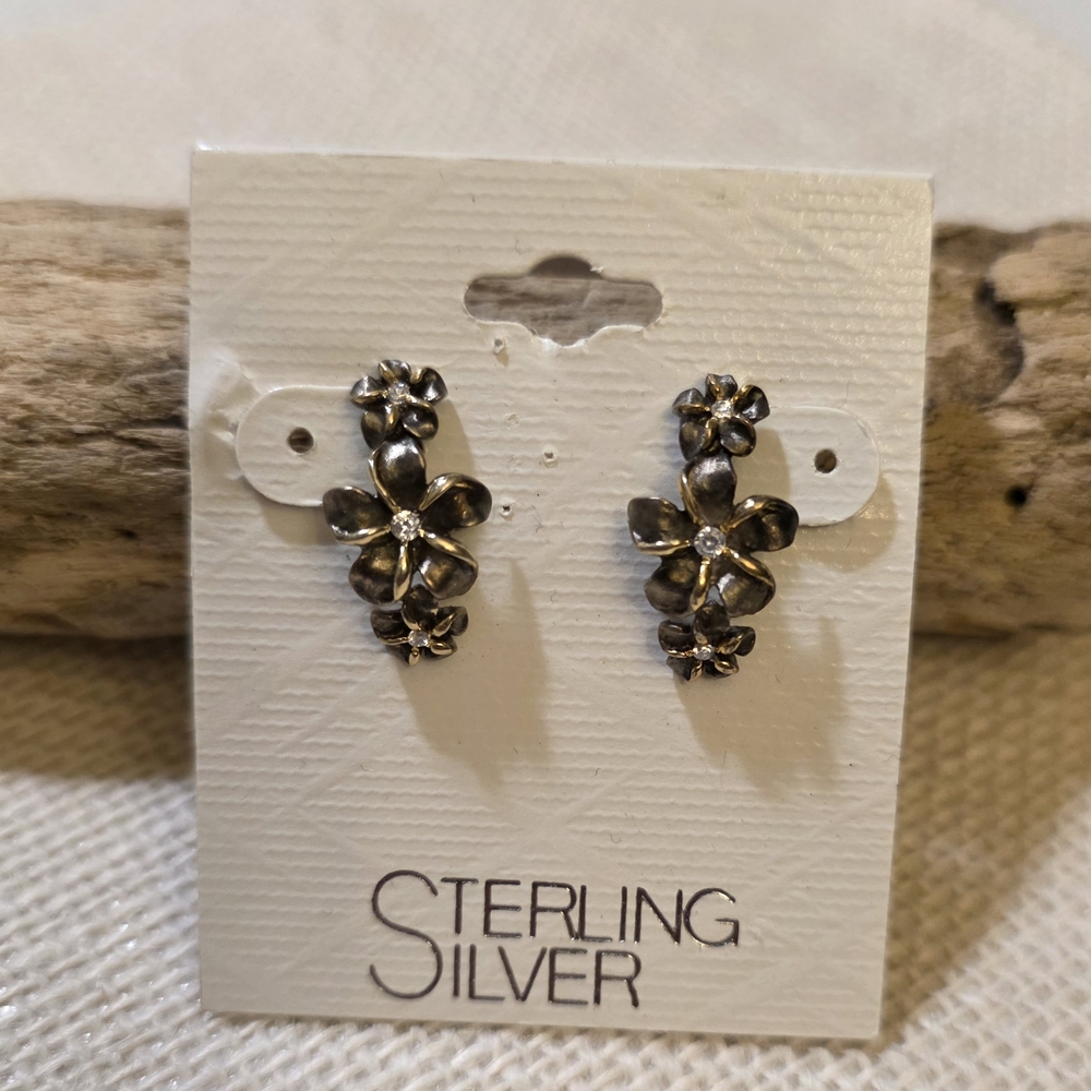 Silver Plumeria Earrings